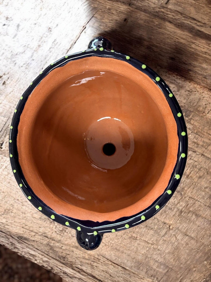 Hand Painted Talavera Flower Pot with Handles — Multiple Designs in Tabletop Large