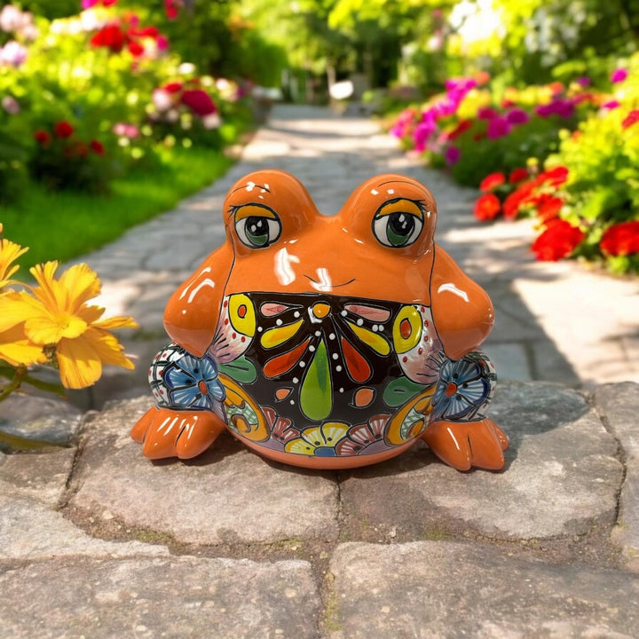 Cute Hand Painted Talavera Small Frog Planter Pot