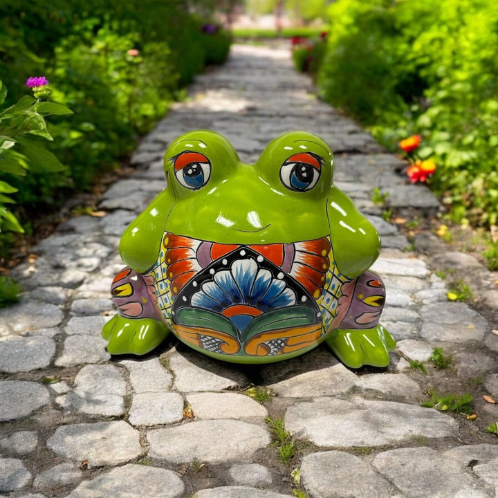 Cute Hand Painted Talavera Small Frog Planter Pot