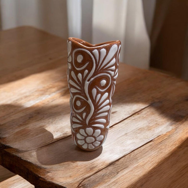 Hand Painted Mexican Talavera Cowboy Boot Mini Vase “Bota Vacera”