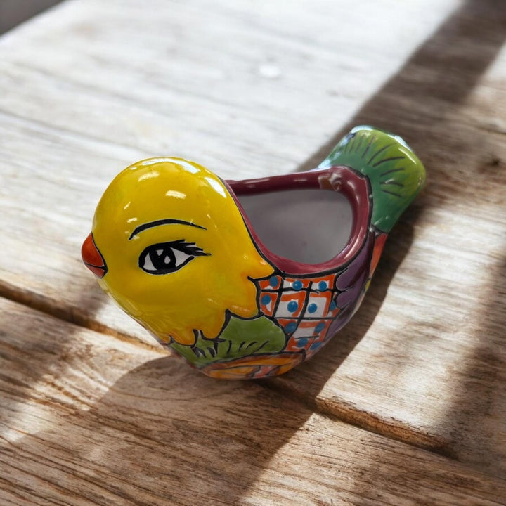Cute Hand Painted Talavera Mini Bird Pot (Random Color & Pattern)