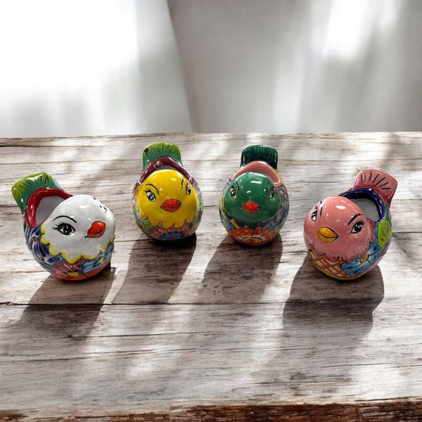 Cute Hand Painted Talavera Mini Bird Pot (Random Color & Pattern)
