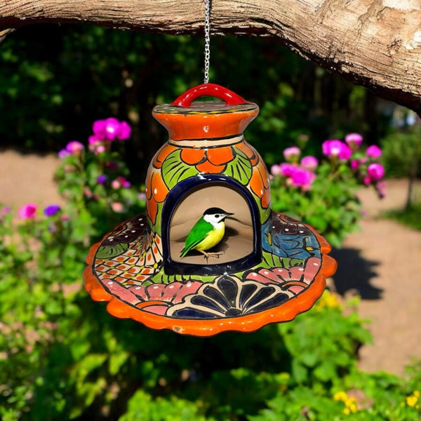 Hand Painted Talavera Hanging Bird Feeder