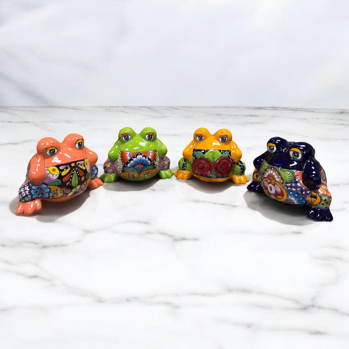 Cute Hand Painted Talavera Small Frog Planter Pot