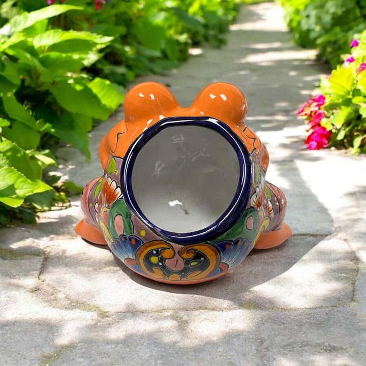 Cute Hand Painted Talavera Small Frog Planter Pot – Assorted Colors (Varying Design)