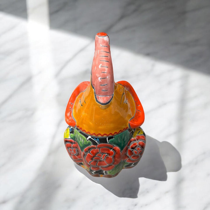 Cute Hand Painted Talavera Happy Elephant Planter Pot – Assorted Designs