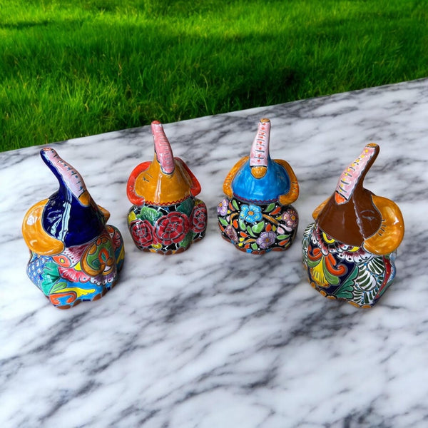 Cute Hand Painted Talavera Happy Elephant Planter Pot – Assorted Designs