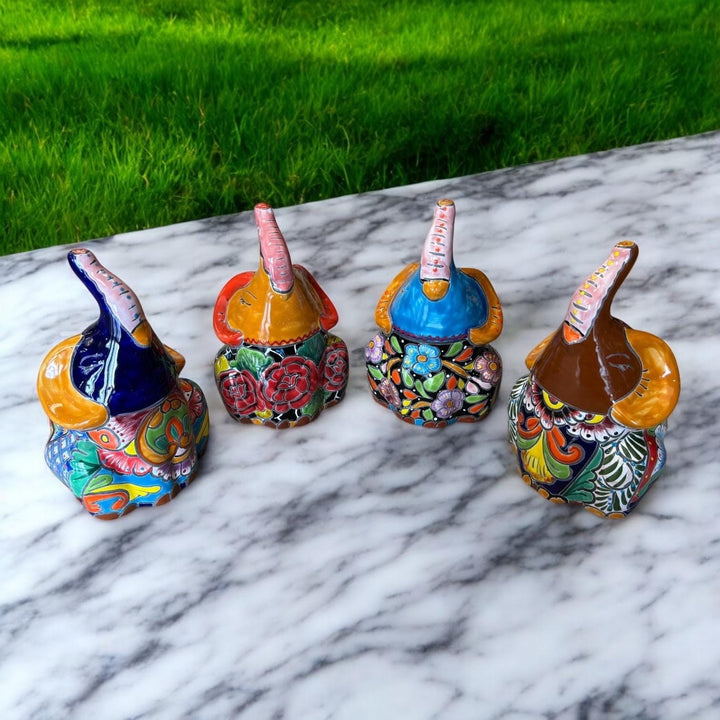 Cute Hand Painted Talavera Happy Elephant Planter Pot – Assorted Designs