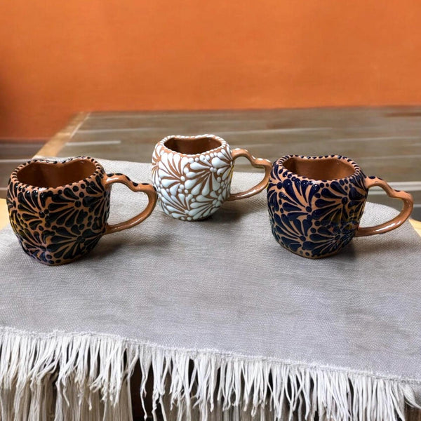 Hand Painted Talavera Small Heart Mug – Assorted Colors