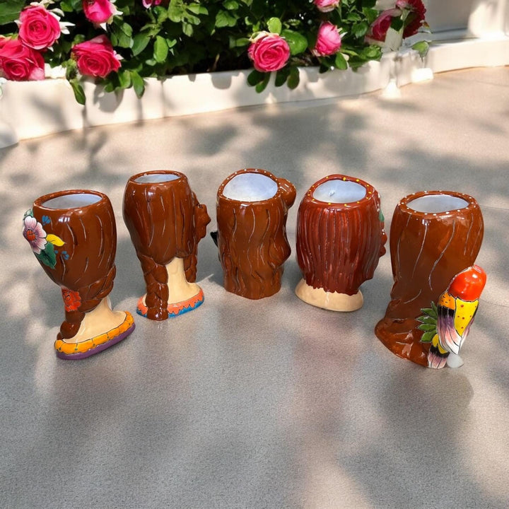 Beautiful Hand Painted Talavera Light Hair Woman Head Bust Planter Pot – Assorted Designs