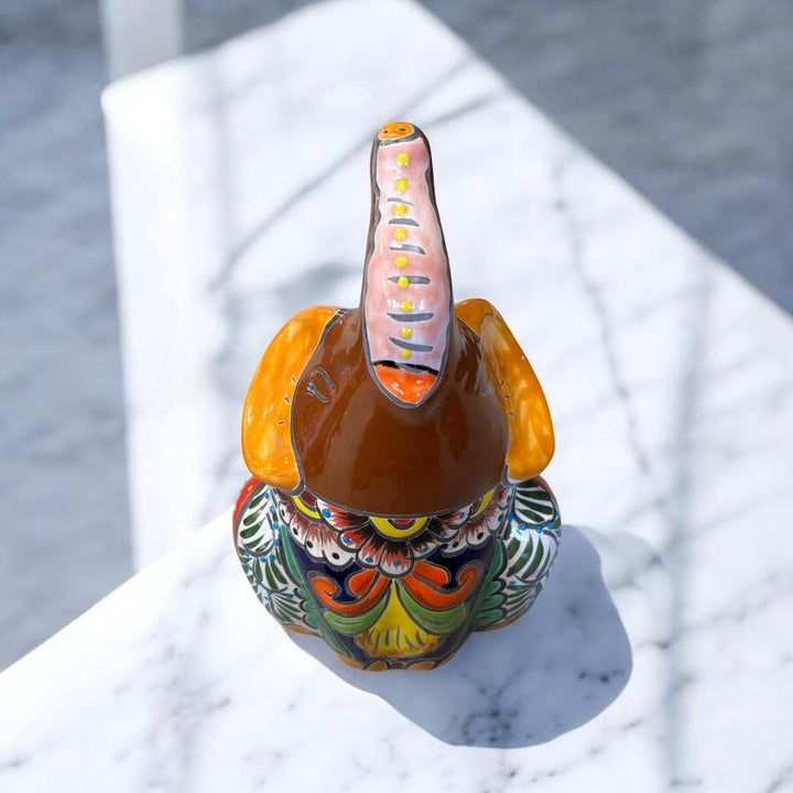 Cute Hand Painted Talavera Happy Elephant Planter Pot – Assorted Designs
