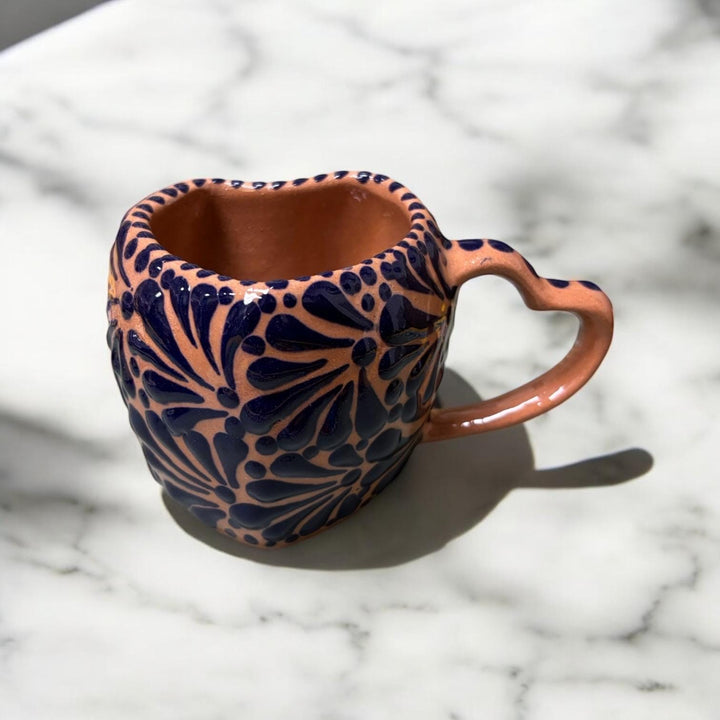 Hand Painted Talavera Small Heart Mug – Assorted Colors