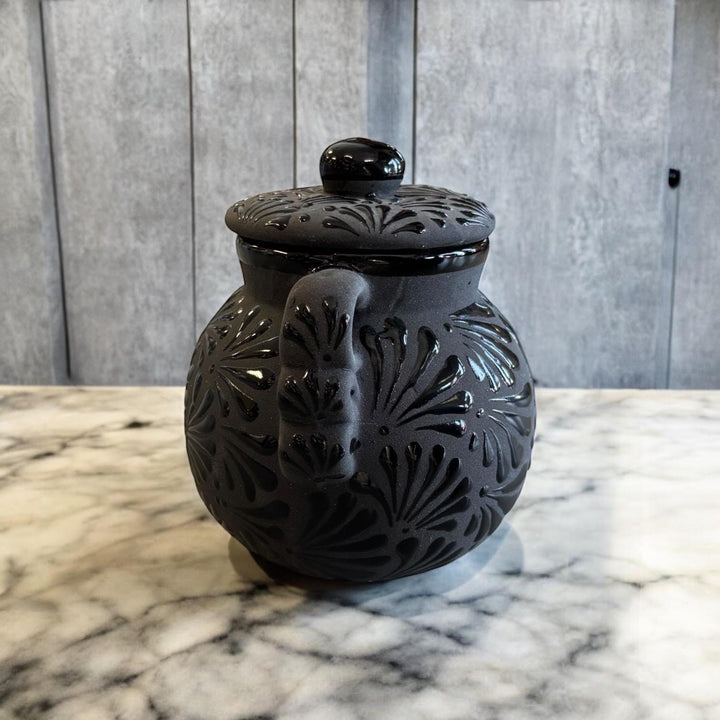 Hand Painted Black Clay Candy Sweets Mexican Jar with Lid “Bombonera” – Cielito Lindo Inspired