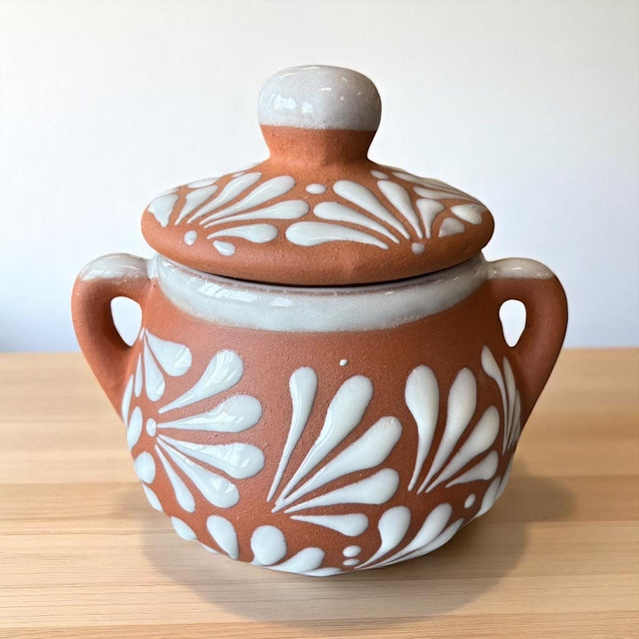 Hand Painted Mexican Sugar Bowl with Lid “Azucarera” (Cielito Lindo Inspired) – Assorted Colors