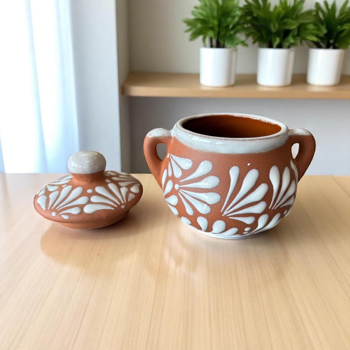 Hand Painted Mexican Sugar Bowl with Lid “Azucarera” (Cielito Lindo Inspired) – Assorted Colors