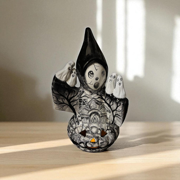 Cute Hand Painted Spooky Ghoul & Ghosts Pumpkin Talavera Figure (Varying Design)