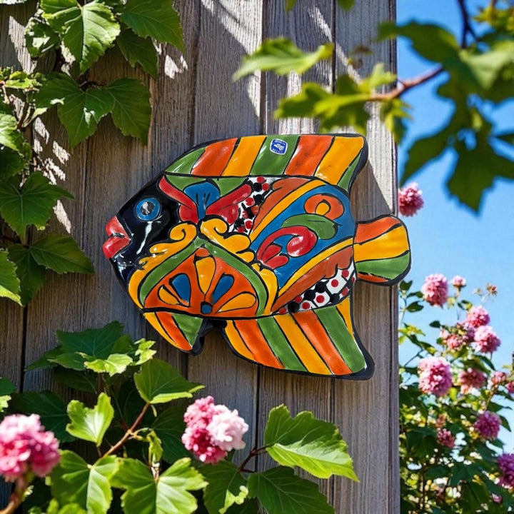 Vibrant Hand Painted Talavera Small Fish Wall Decor (Varying Design)