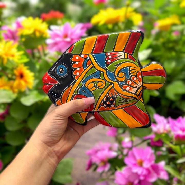 Vibrant Hand Painted Talavera Small Fish Wall Decor (Varying Design)