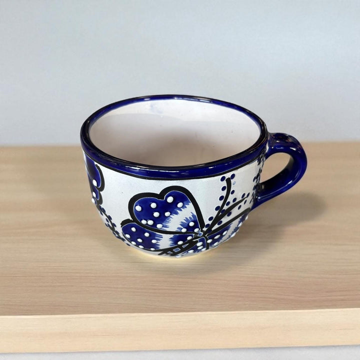 Beautiful Hand Painted Talavera Blue & White Butterfly Teacup Mug Planter Pot (Varying Design)