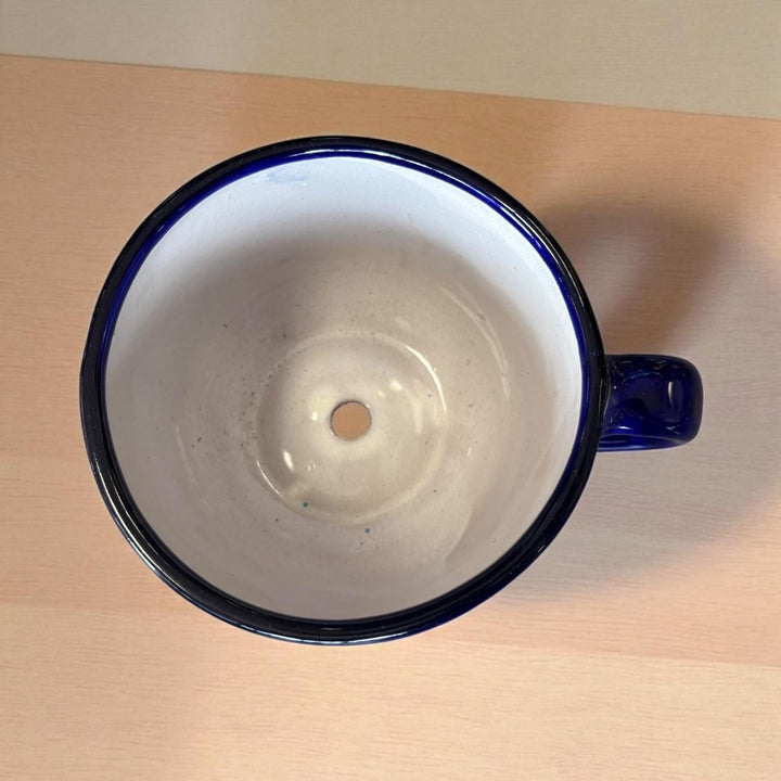 Beautiful Hand Painted Talavera Blue & White Butterfly Teacup Mug Planter Pot (Varying Design)