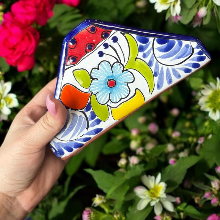 Hand Painted Talavera Dark Blue Floral Napkin Holder – Assorted Designs