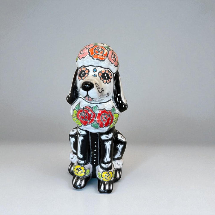Day of the Dead Hand Painted Skeleton Poodle Dog Figure (Varying Design)