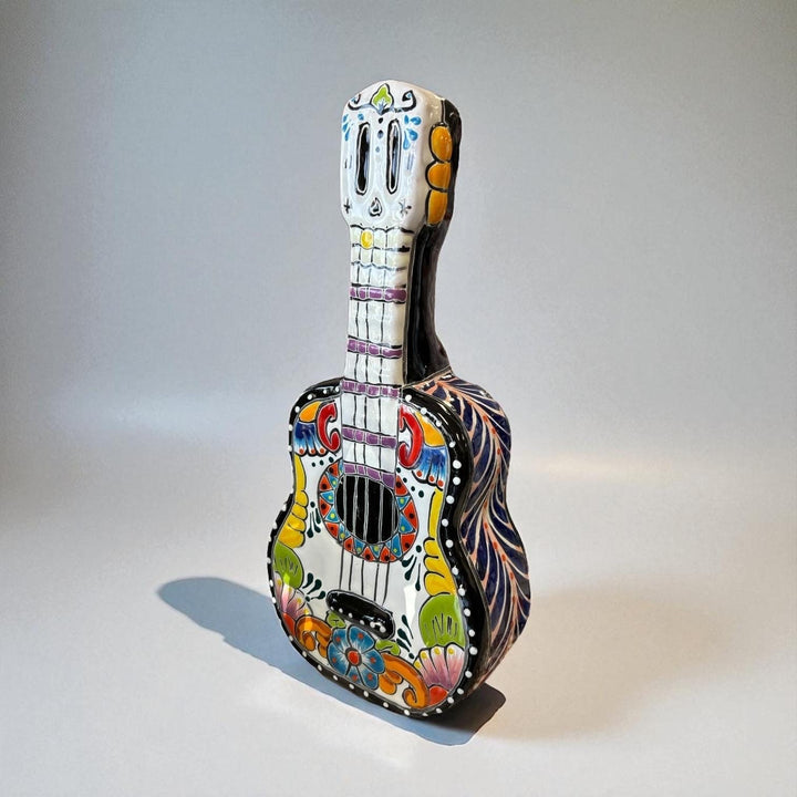 Colorful Mexican Talavera Guitar Sculpture Wall Decor (Varying Design)