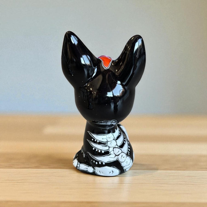 Cute Day of the Dead Hand Painted Talavera Floral Skeleton Xoloitzcuintli “Xolo” Mexican Dog Figure (Varying Design)