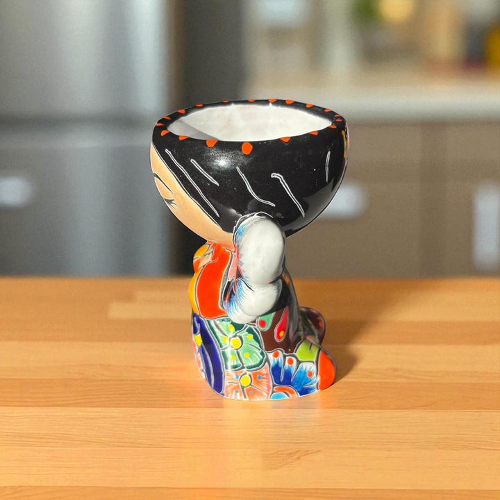 Cute Hand Painted Talavera Little Kneeling Praying Angel Mini Planter Pot (Varying Design)