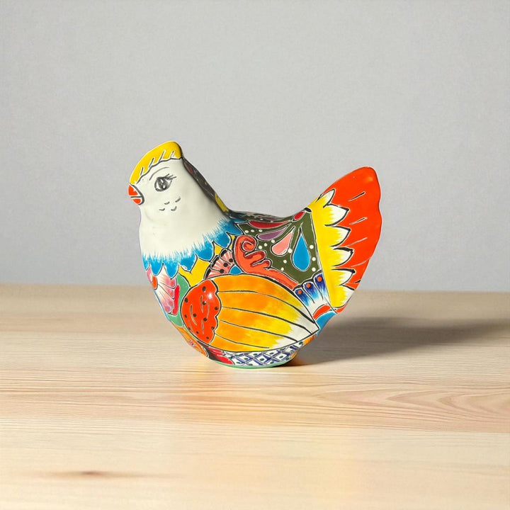 Cute Hand Painted Talavera Chicken Hen Sculpture – Assorted Designs