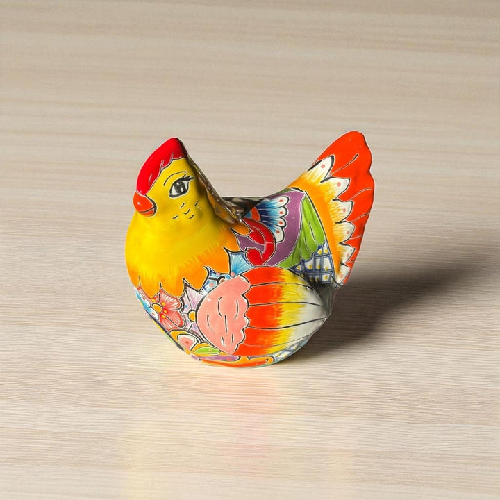 Cute Hand Painted Talavera Chicken Hen Sculpture – Assorted Designs